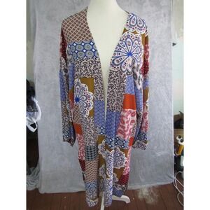 Easel Los Angeles Patchwork Kimono Cardigan Bohemian Paisley‎ Print Size Small